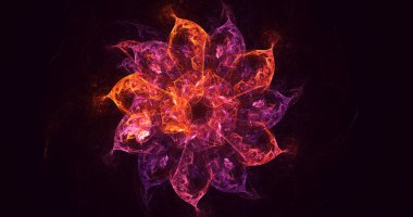 3B soyut renkli fraktal ışık arkaplanı oluşturma