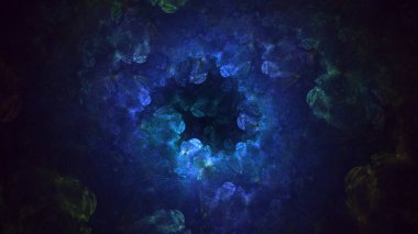 3B soyut renkli fraktal ışık arkaplanı oluşturma