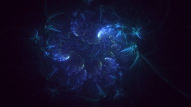 3B soyut renkli fraktal ışık arkaplanı oluşturma