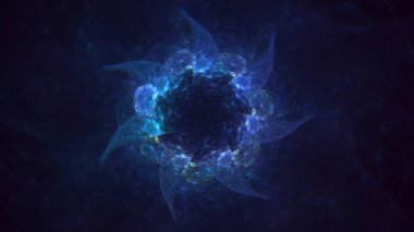 Soyut çok renkli fraktal ışık arkaplanı 3B görüntüleme