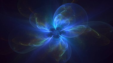 Soyut çok renkli fraktal ışık arkaplanı 3B görüntüleme