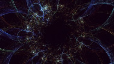 Soyut çok renkli fraktal ışık arkaplanı 3B görüntüleme