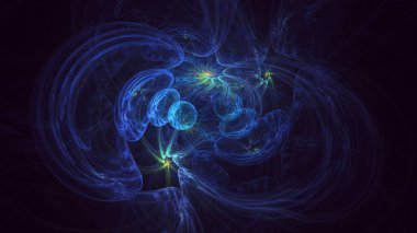 Soyut çok renkli fraktal ışık arkaplanı 3B görüntüleme