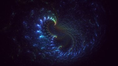 Soyut çok renkli fraktal ışık arkaplanı 3B görüntüleme