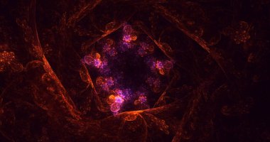 Soyut çok renkli fraktal ışık arkaplanı 3B görüntüleme