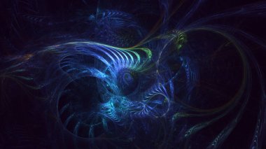 3B soyut renkli fraktal ışık arkaplanı oluşturma