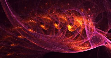 3D, soyut çok renkli teknoloji fraktal ışık arkaplanı oluşturuluyor