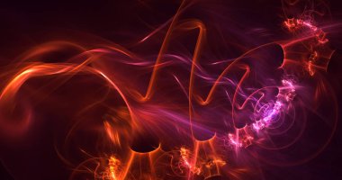 3D, soyut çok renkli teknoloji fraktal ışık arkaplanı oluşturuluyor