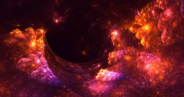 Soyut çok renkli fraktal ışık arkaplanı 3B görüntüleme