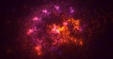 Soyut fraktal ışık arkaplanı 3 boyutlu oluşturuluyor