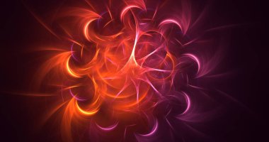 3B soyut renkli fraktal ışık arkaplanı oluşturma