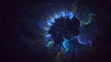 3B soyut renkli fraktal ışık arkaplanı oluşturma