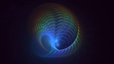 Soyut çok renkli fraktal ışık arkaplanı 3B görüntüleme