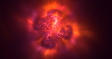 Soyut çok renkli fraktal ışık arkaplanı 3B görüntüleme