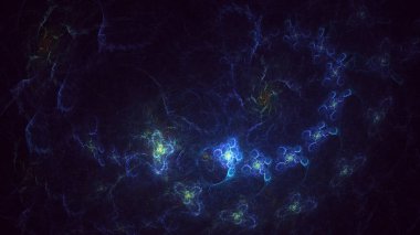 Soyut çok renkli fraktal ışık arkaplanı 3B görüntüleme