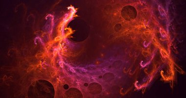 Soyut çok renkli fraktal ışık arkaplanı 3B görüntüleme