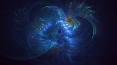 3B soyut renkli fraktal ışık arkaplanı oluşturma