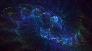 3B soyut renkli fraktal ışık arkaplanı oluşturma