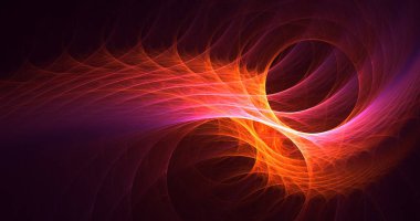 Soyut çok renkli fraktal ışık arkaplanı 3B görüntüleme