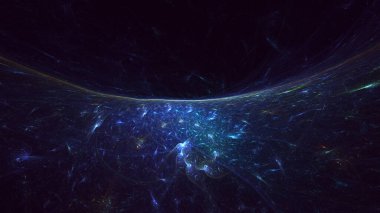 Soyut çok renkli fraktal ışık arkaplanı 3B görüntüleme