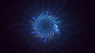 Soyut çok renkli fraktal ışık arkaplanı 3B görüntüleme