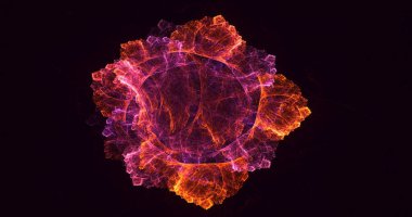 3D, soyut çok renkli teknoloji fraktal ışık arkaplanı oluşturuluyor