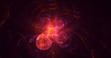 3D, soyut çok renkli teknoloji fraktal ışık arkaplanı oluşturuluyor