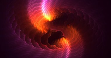 Soyut çok renkli fraktal ışık arkaplanı 3B görüntüleme