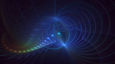 Soyut çok renkli fraktal ışık arkaplanı 3B görüntüleme