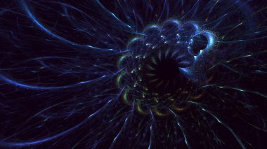 3B soyut renkli fraktal ışık arkaplanı oluşturma