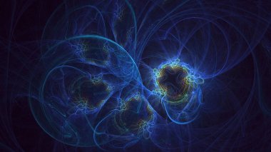 3B soyut renkli fraktal ışık arkaplanı oluşturma