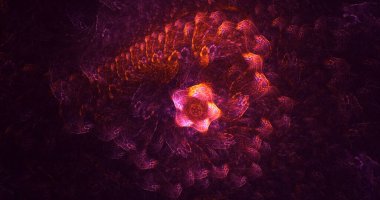 3B soyut renkli fraktal ışık arkaplanı oluşturma