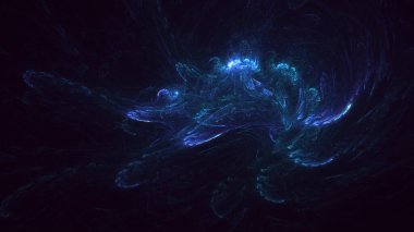 3B soyut renkli fraktal ışık arkaplanı oluşturma