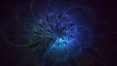 Soyut çok renkli fraktal ışık arkaplanı 3B görüntüleme