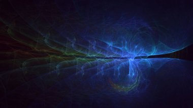 Soyut çok renkli fraktal ışık arkaplanı 3B görüntüleme