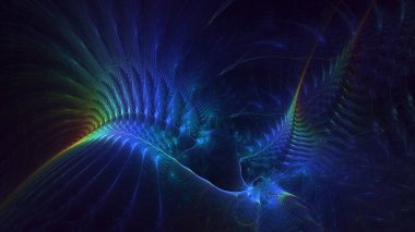 Soyut çok renkli fraktal ışık arkaplanı 3B görüntüleme