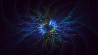 3B soyut renkli fraktal ışık arkaplanı oluşturma