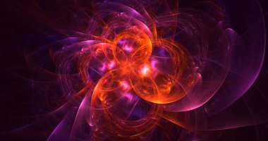 3B soyut renkli fraktal ışık arkaplanı oluşturma