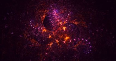 3B soyut renkli fraktal ışık arkaplanı oluşturma