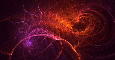 3B soyut renkli fraktal ışık arkaplanı oluşturma