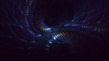 Soyut çok renkli fraktal ışık arkaplanı 3B görüntüleme