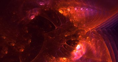 Soyut çok renkli fraktal ışık arkaplanı 3B görüntüleme