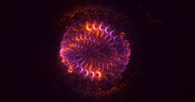 Soyut çok renkli fraktal ışık arkaplanı 3B görüntüleme