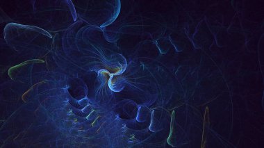 Soyut çok renkli fraktal ışık arkaplanı 3B görüntüleme