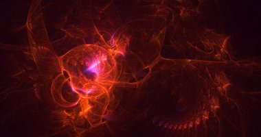 Soyut çok renkli fraktal ışık arkaplanı 3B görüntüleme