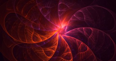 3B soyut renkli fraktal ışık arkaplanı oluşturma