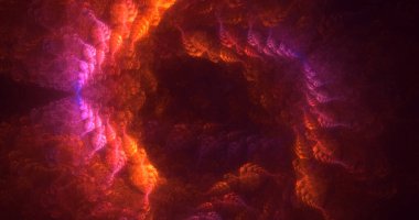 Soyut fraktal ışık arkaplanı 3 boyutlu oluşturuluyor