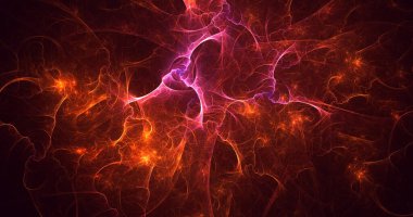 3B soyut renkli fraktal ışık arkaplanı oluşturma