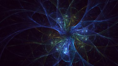 3B soyut renkli fraktal ışık arkaplanı oluşturma