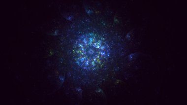 3B soyut renkli fraktal ışık arkaplanı oluşturma